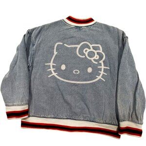Hello Kitty NWT Wonder Nation Kidcore Bomber Denim Jacket Topper Girls 7-8 M